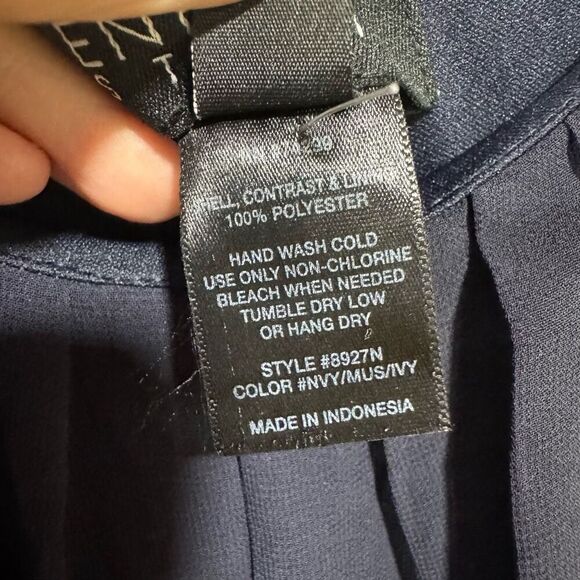 Enfocus Womens Dress Mini Navy/Black Yellow Color Block Sleeveless - Picture 6 of 6